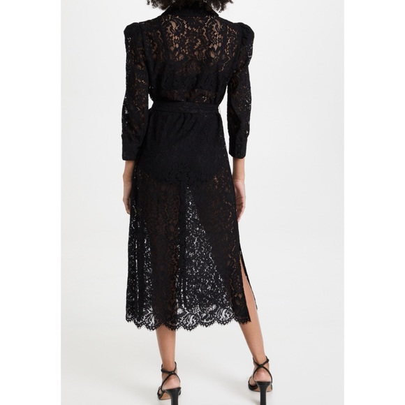 L'AGENCE Kaiya 3/4 Sleeve Black Lace Dress - Size X-Large - Picture 2 of 12